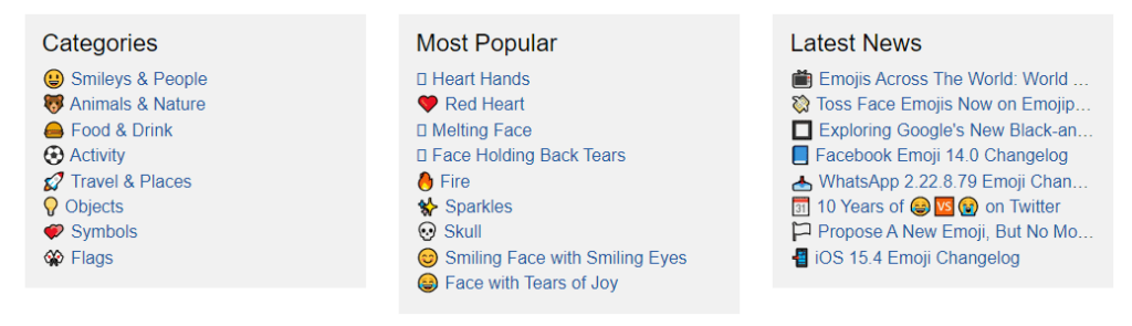 Iconos en Emojipedia