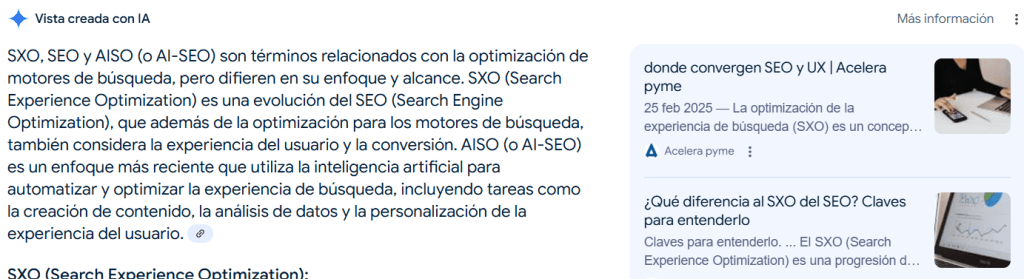 ejemplo de ai overview de Google